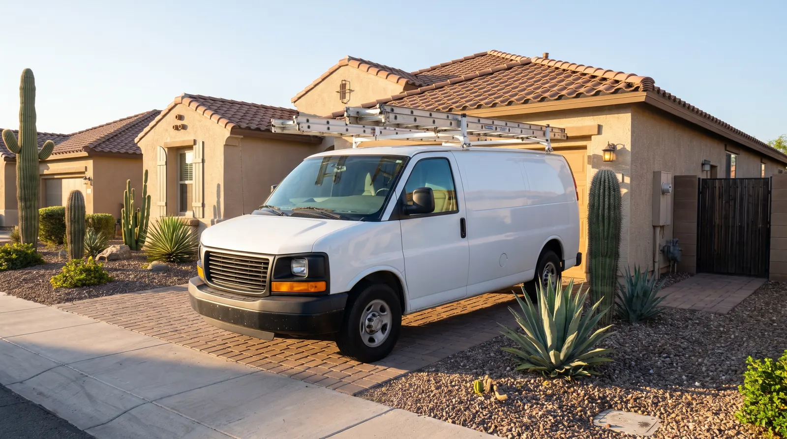 Cozy crew arriving at an Arizona home