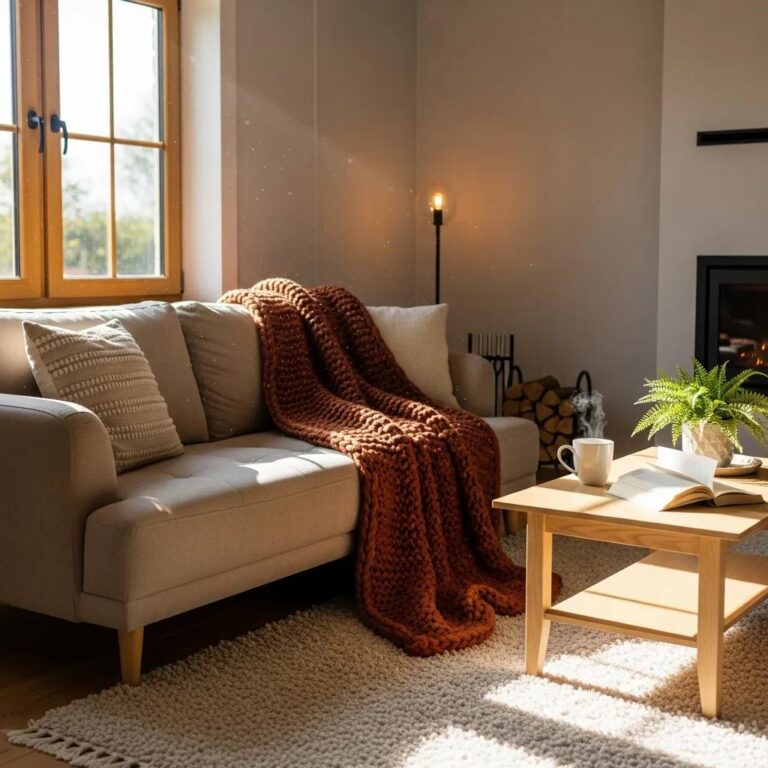Cozy living room with comfortable furniture highlighting energy-efficient home insulation