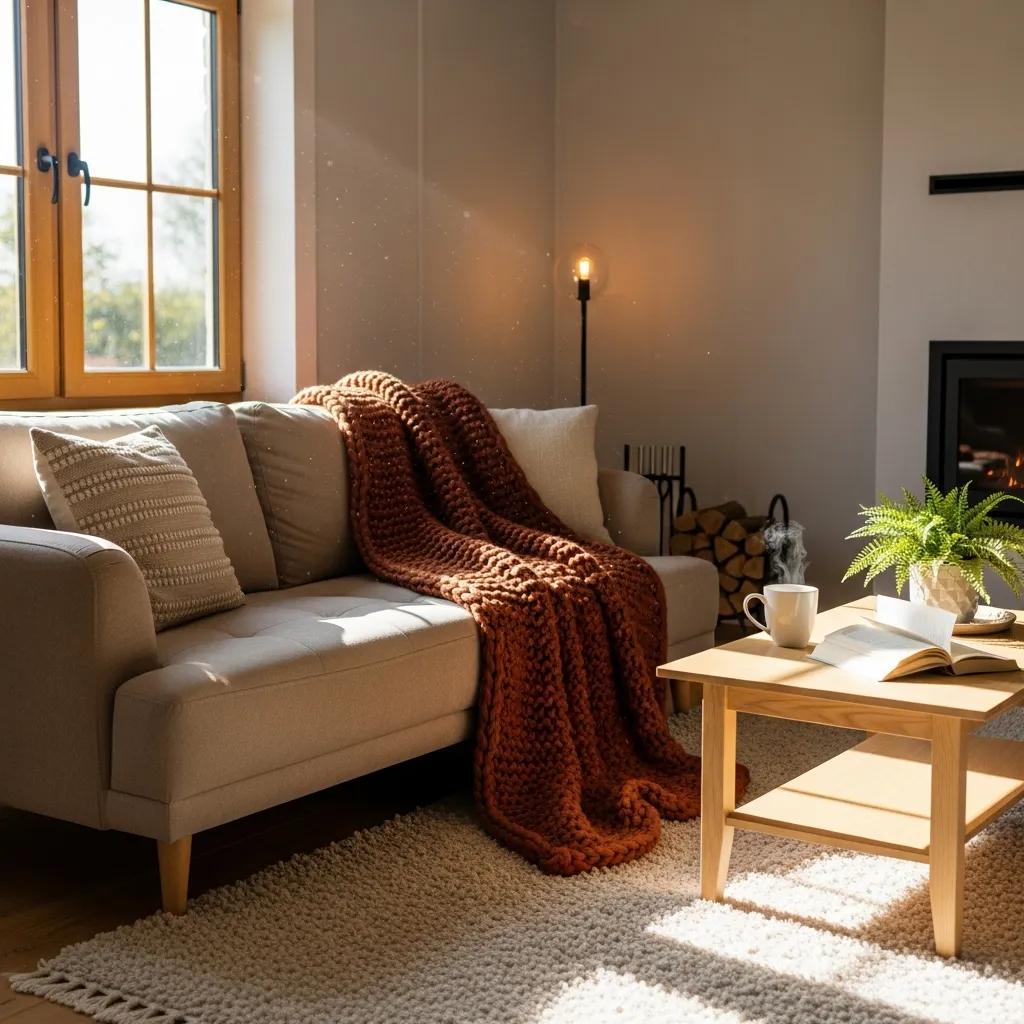 Cozy living room with comfortable furniture highlighting energy-efficient home insulation